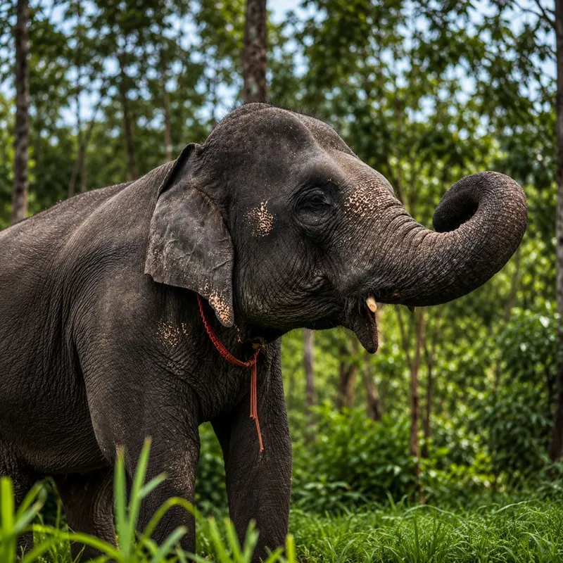 Rescued elephants at our ethical elephant sanctuary in Phuket
